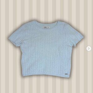 Hollister fuzzy ribbed tee Size: XL